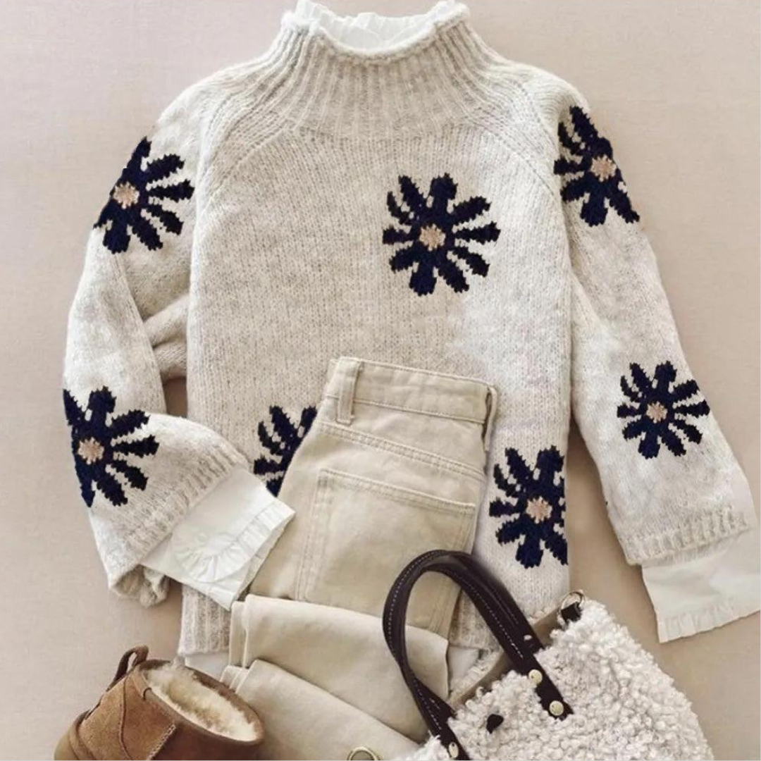 長袖スタイリッシュニットセーター