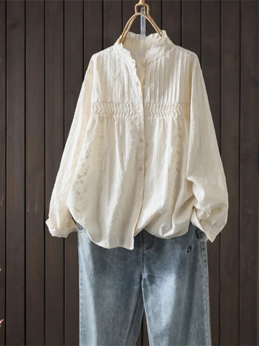 レトロレースカラーブラウス