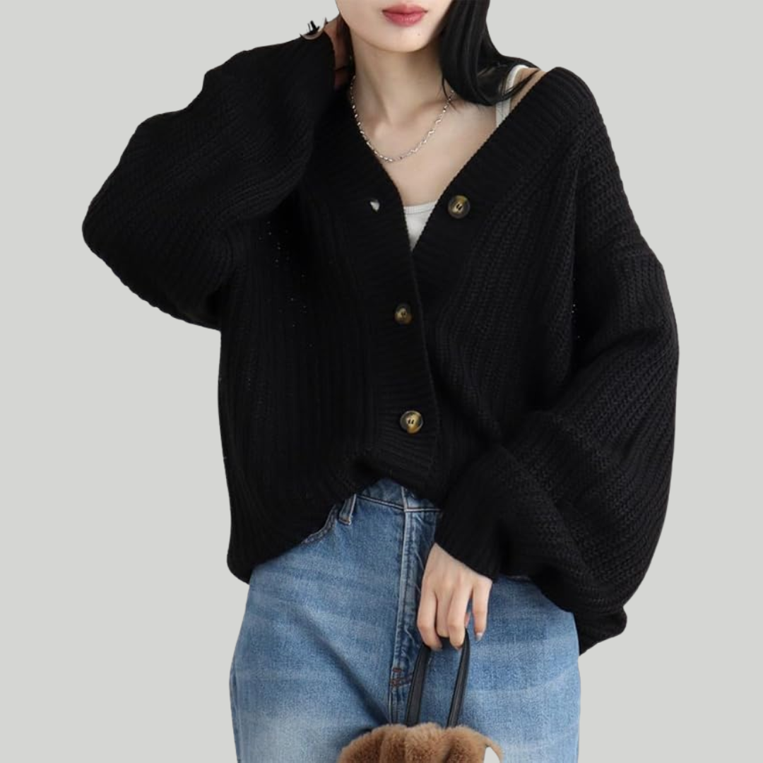 ニット・ビッグ・ボタン・カーディガン