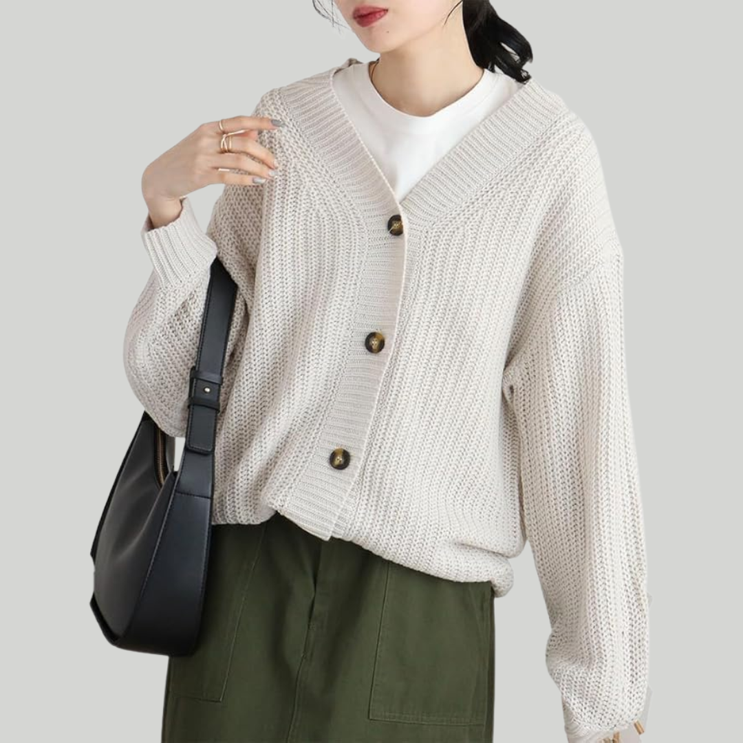 ニット・ビッグ・ボタン・カーディガン