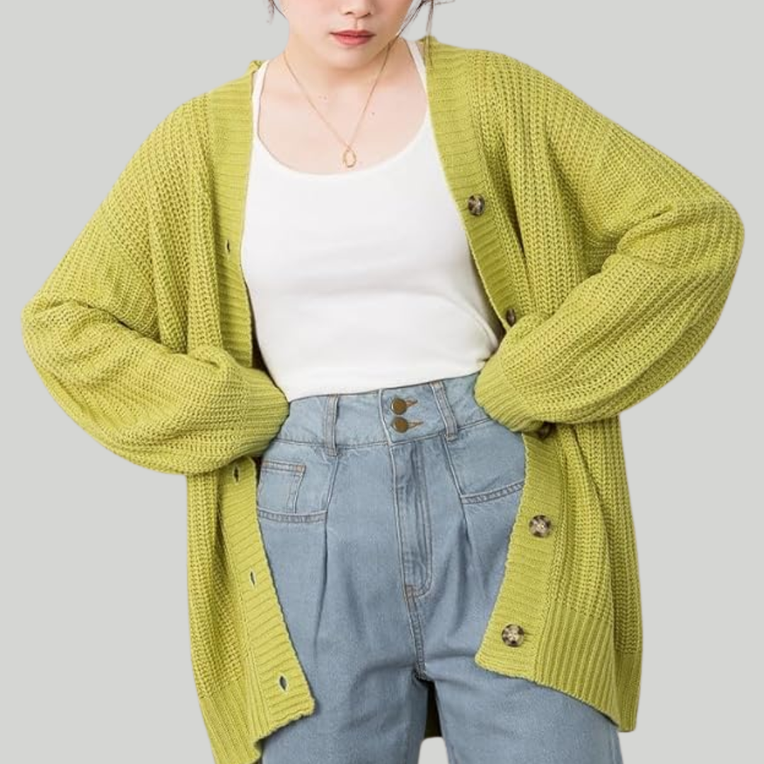 ニット・ビッグ・ボタン・カーディガン