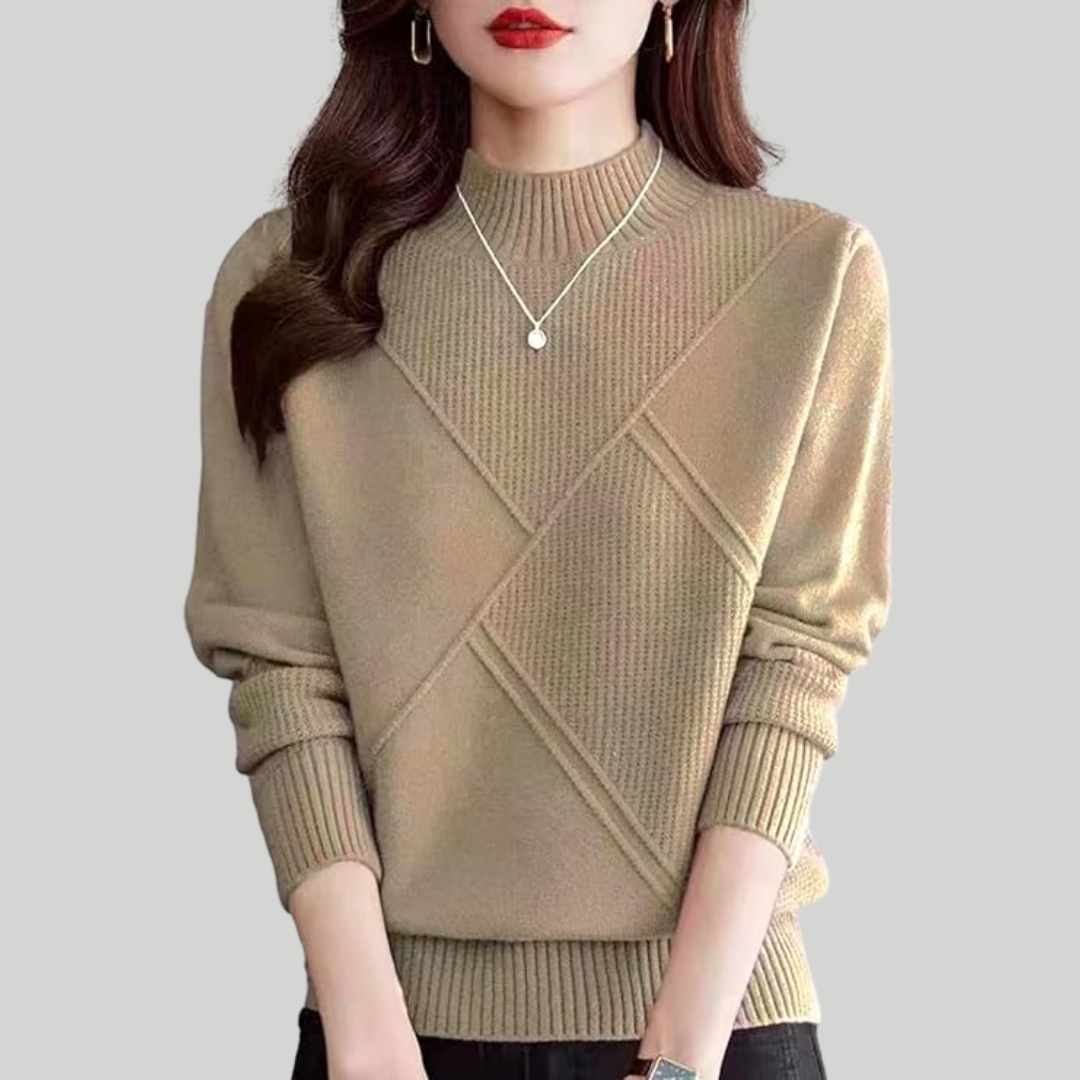 エレガントなクローズ・ネック・セーター