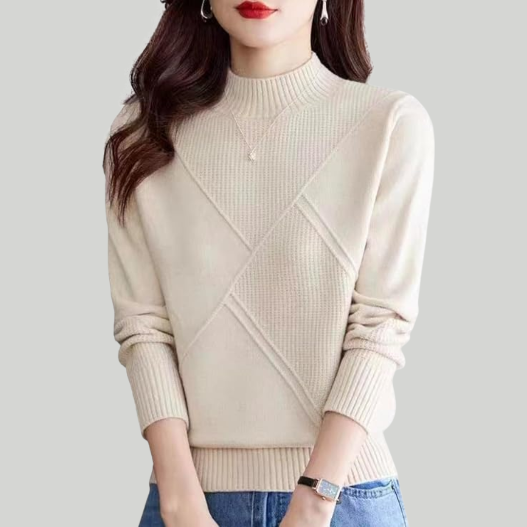 エレガントなクローズ・ネック・セーター