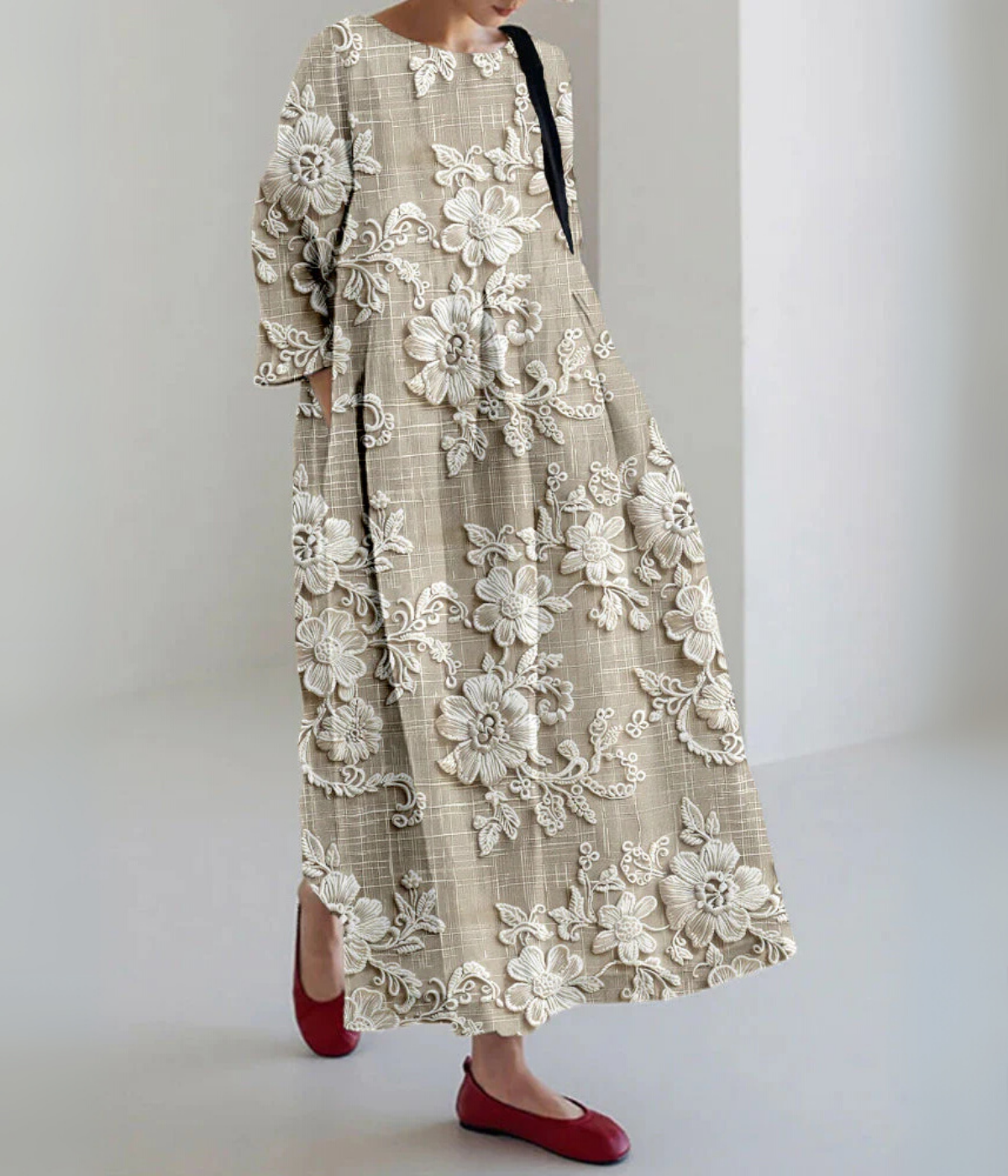 花柄ロングスリーブワンピース