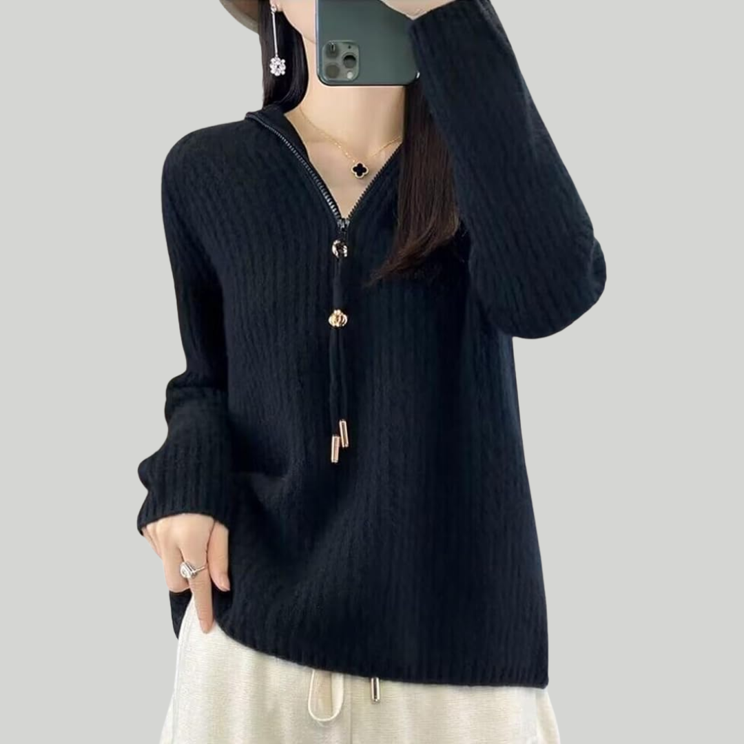 ニット・フード付きセーター