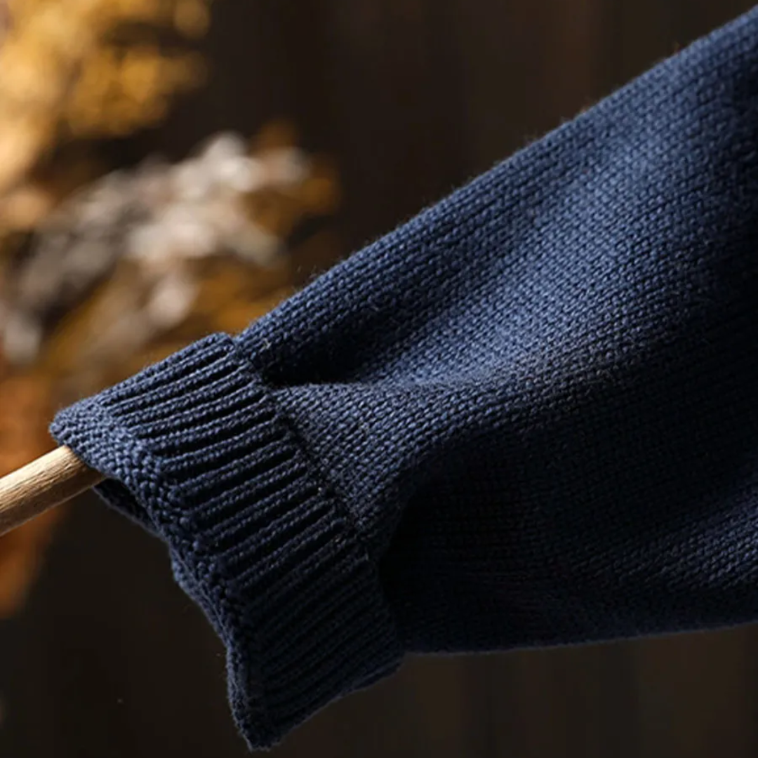 レースポケット付きルーズニットカーディガン