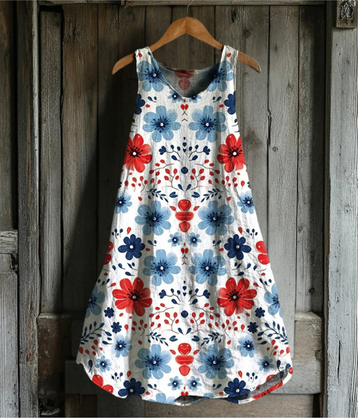 マルチカラー ノースリーブ サマードレス