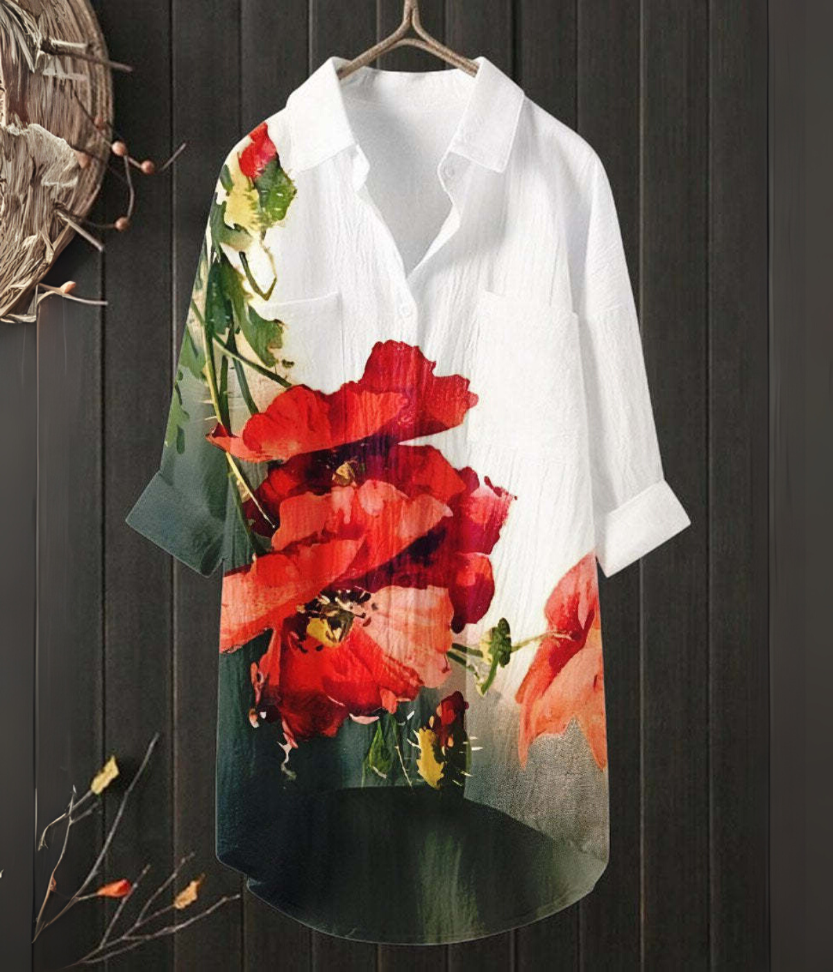 マルチカラー花柄ドレス