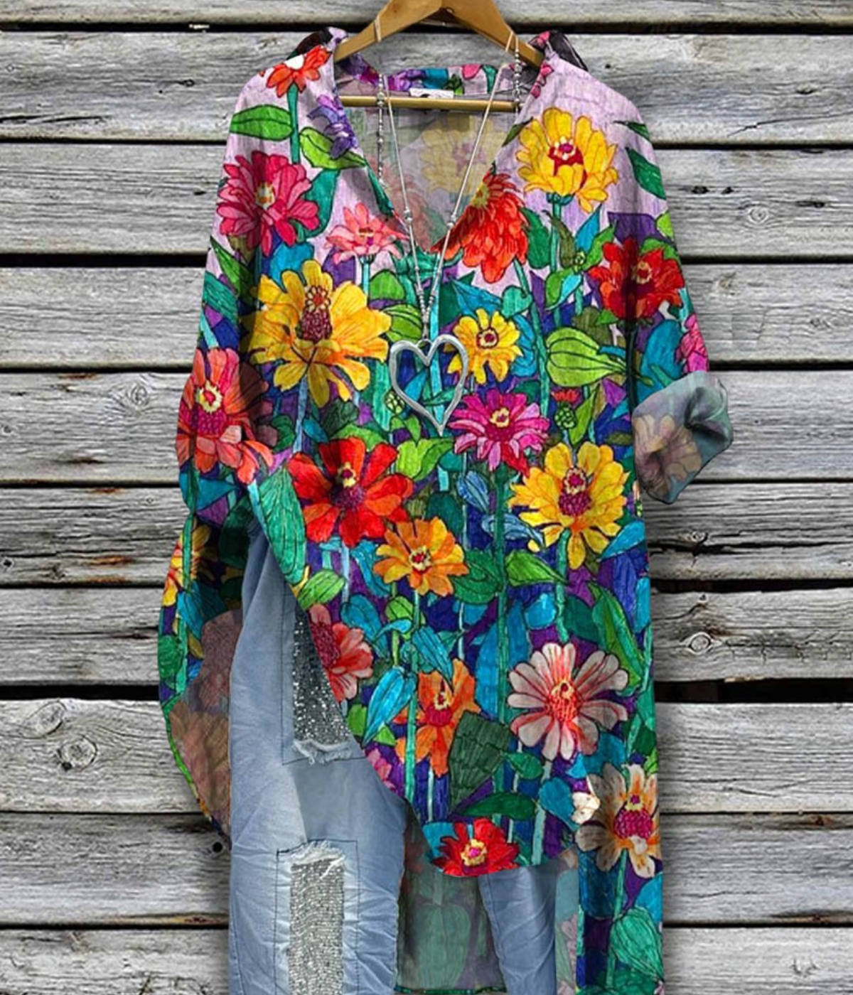 マルチカラーカジュアルフローラルドレス