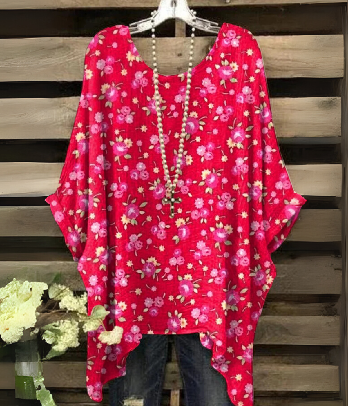 ボーホーピンク・アートプリント・トップス