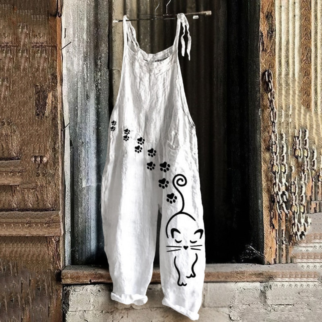猫柄ジャンプスーツ