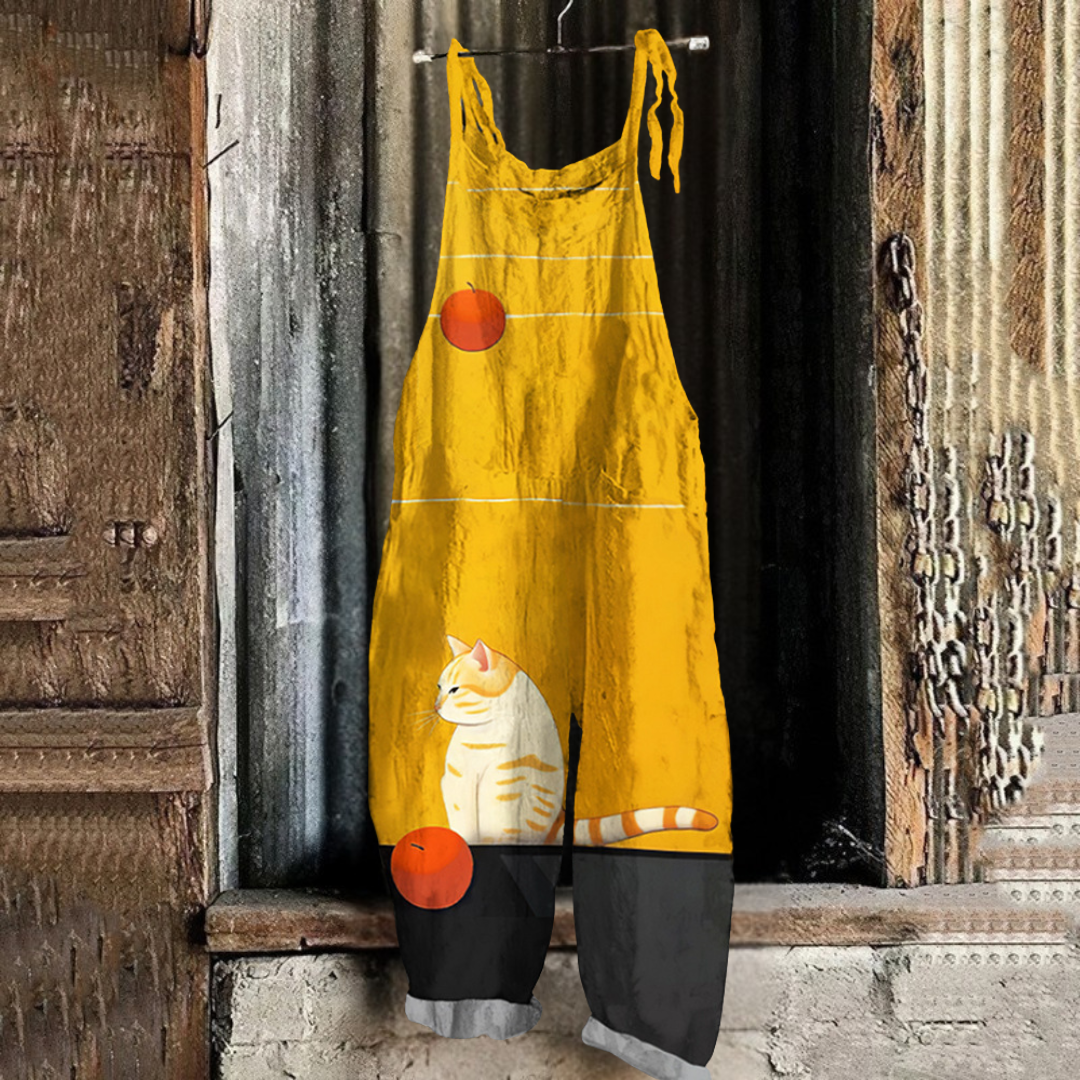 猫柄ジャンプスーツ