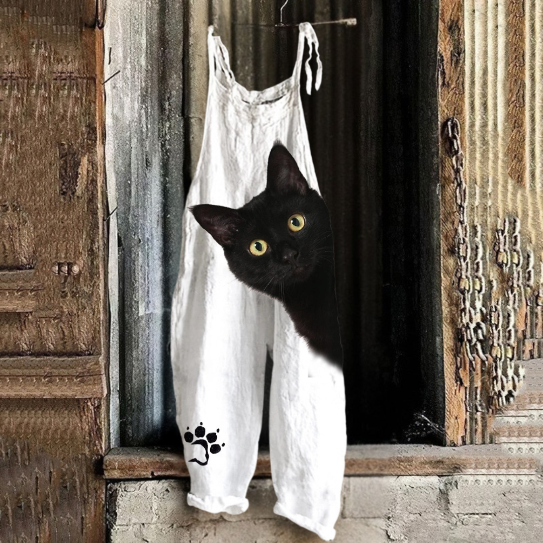 猫柄ジャンプスーツ