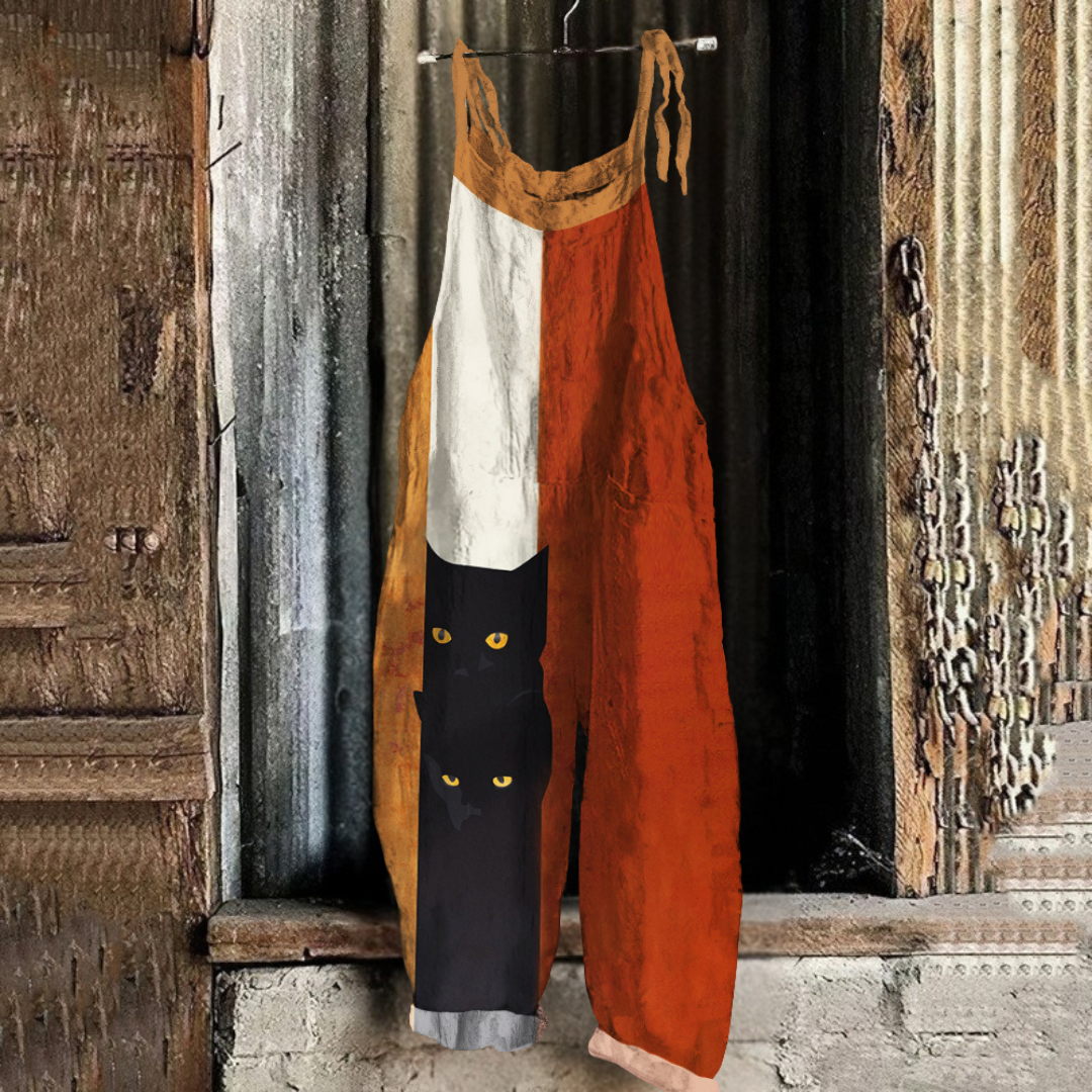 猫柄ジャンプスーツ