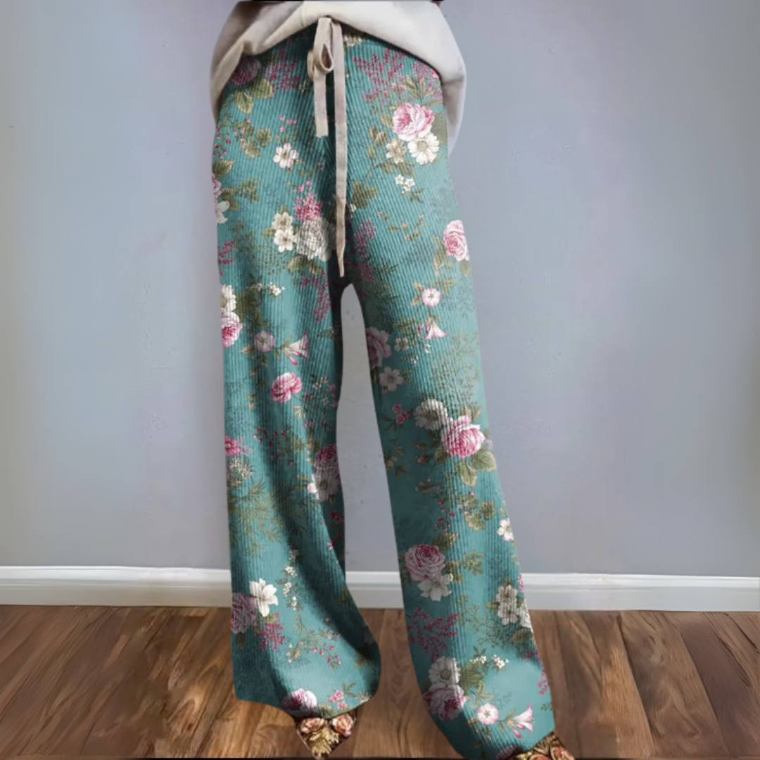 ブルー レトロスタイル パンツ