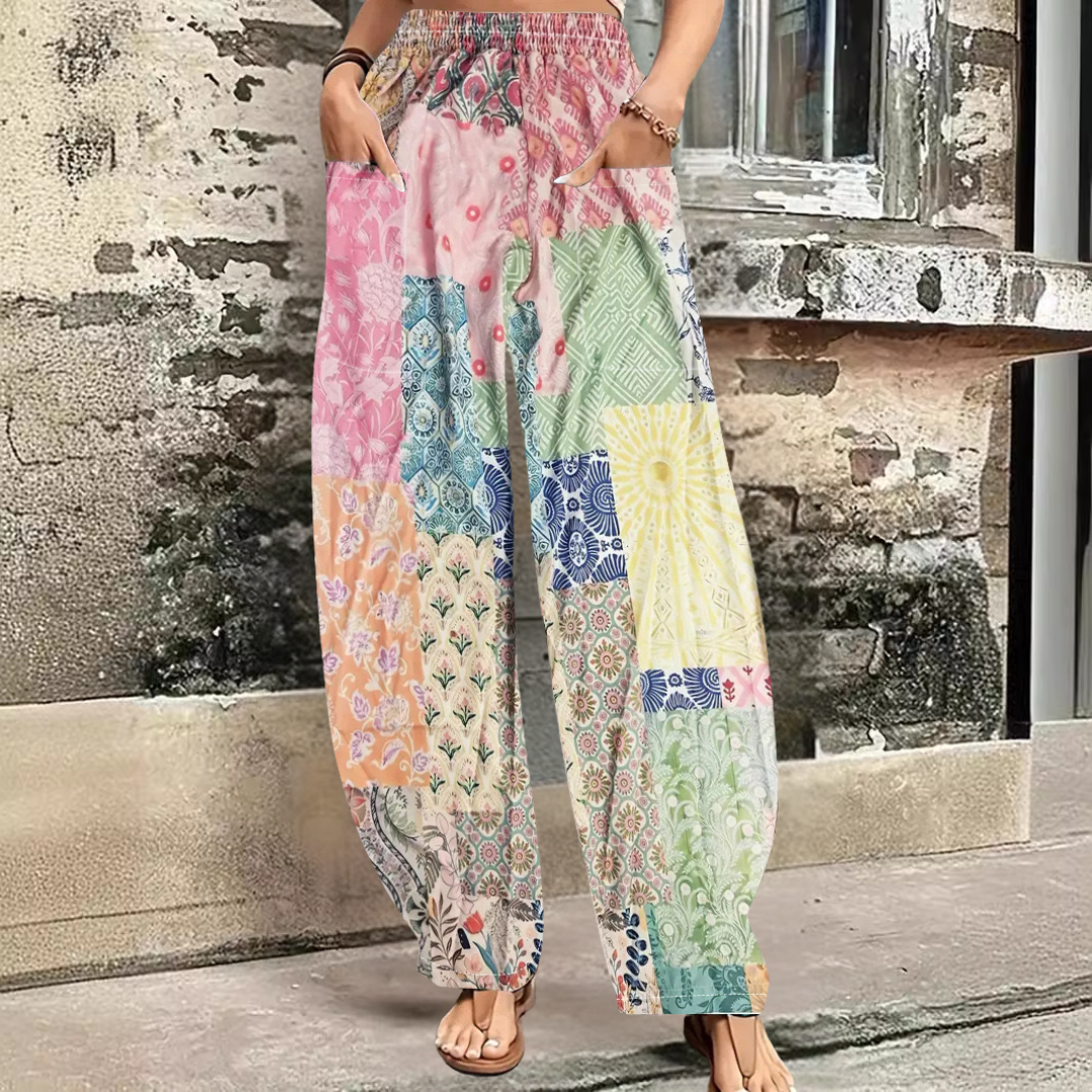 レトロスタイルの夏用パンツ