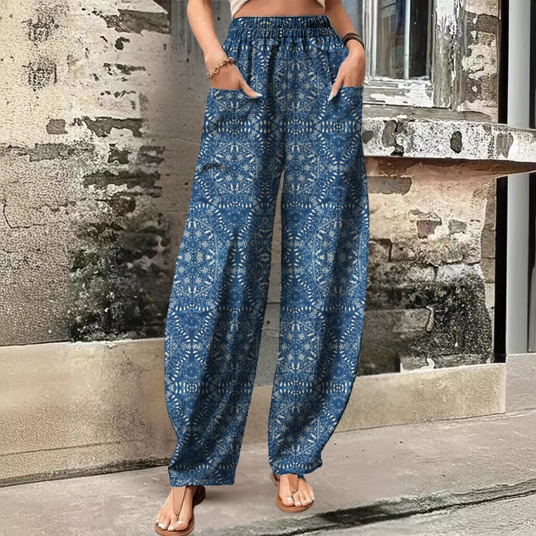 レトロスタイルの夏用パンツ