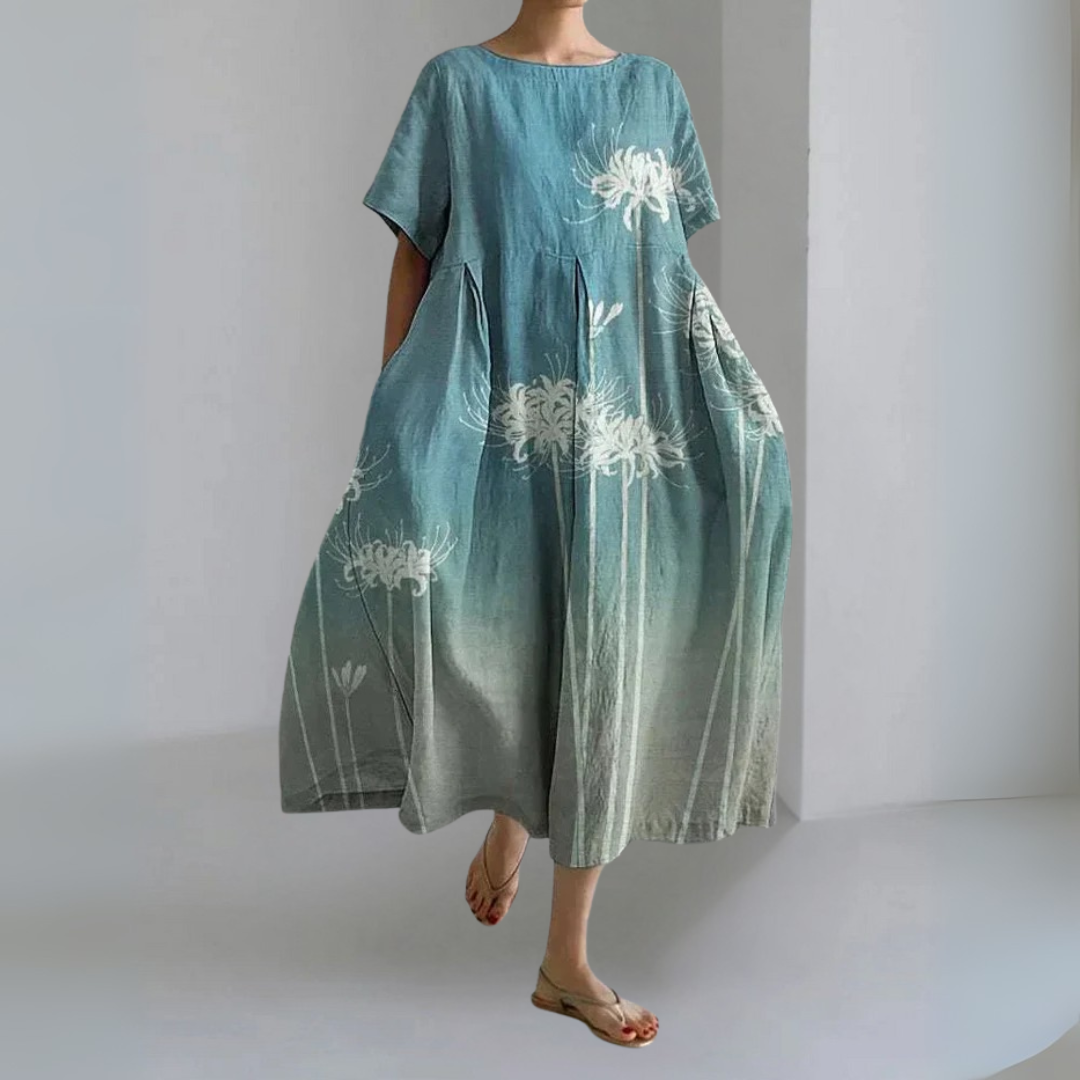 半袖プリントドレス