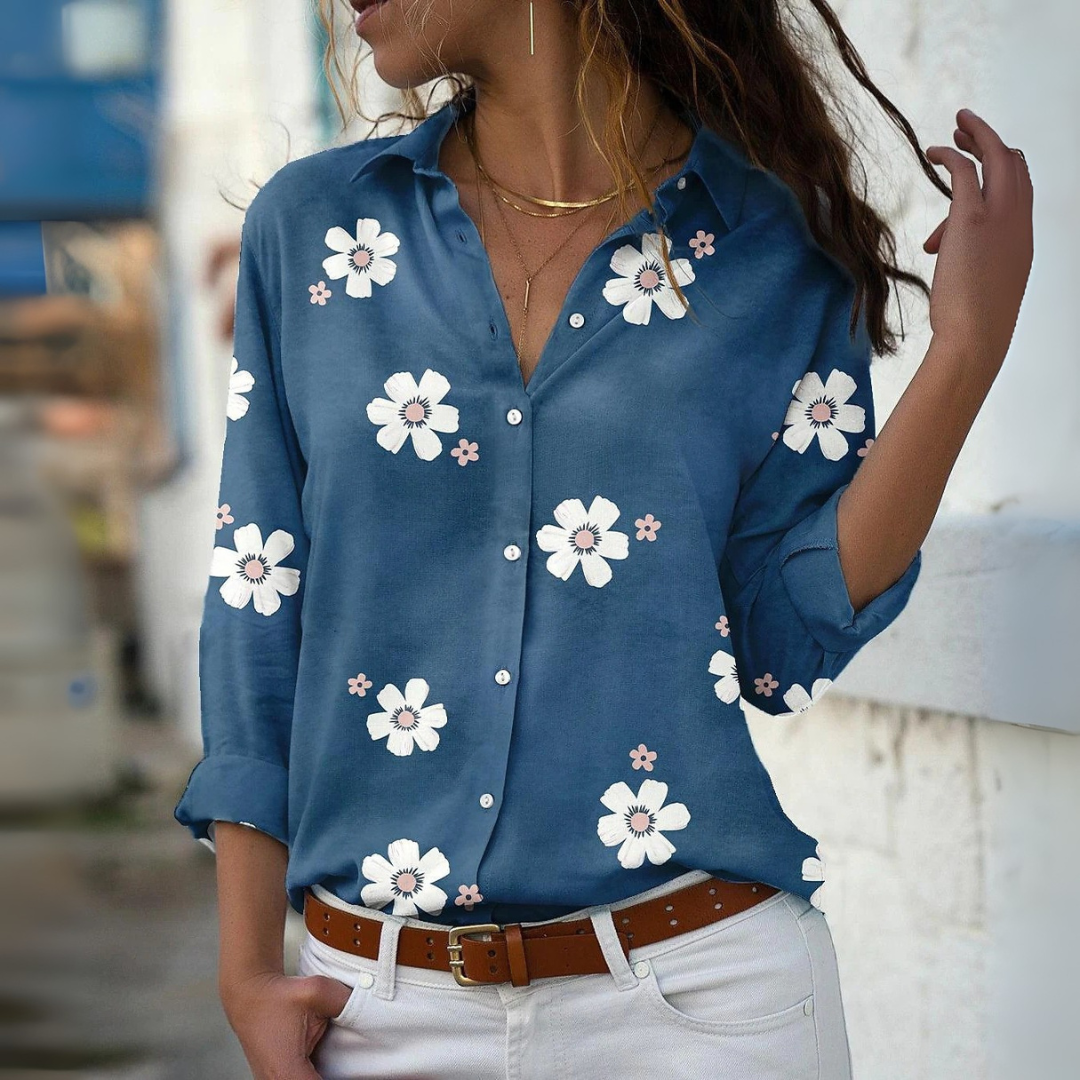 ロングスリーブ フラワー サマーシャツ