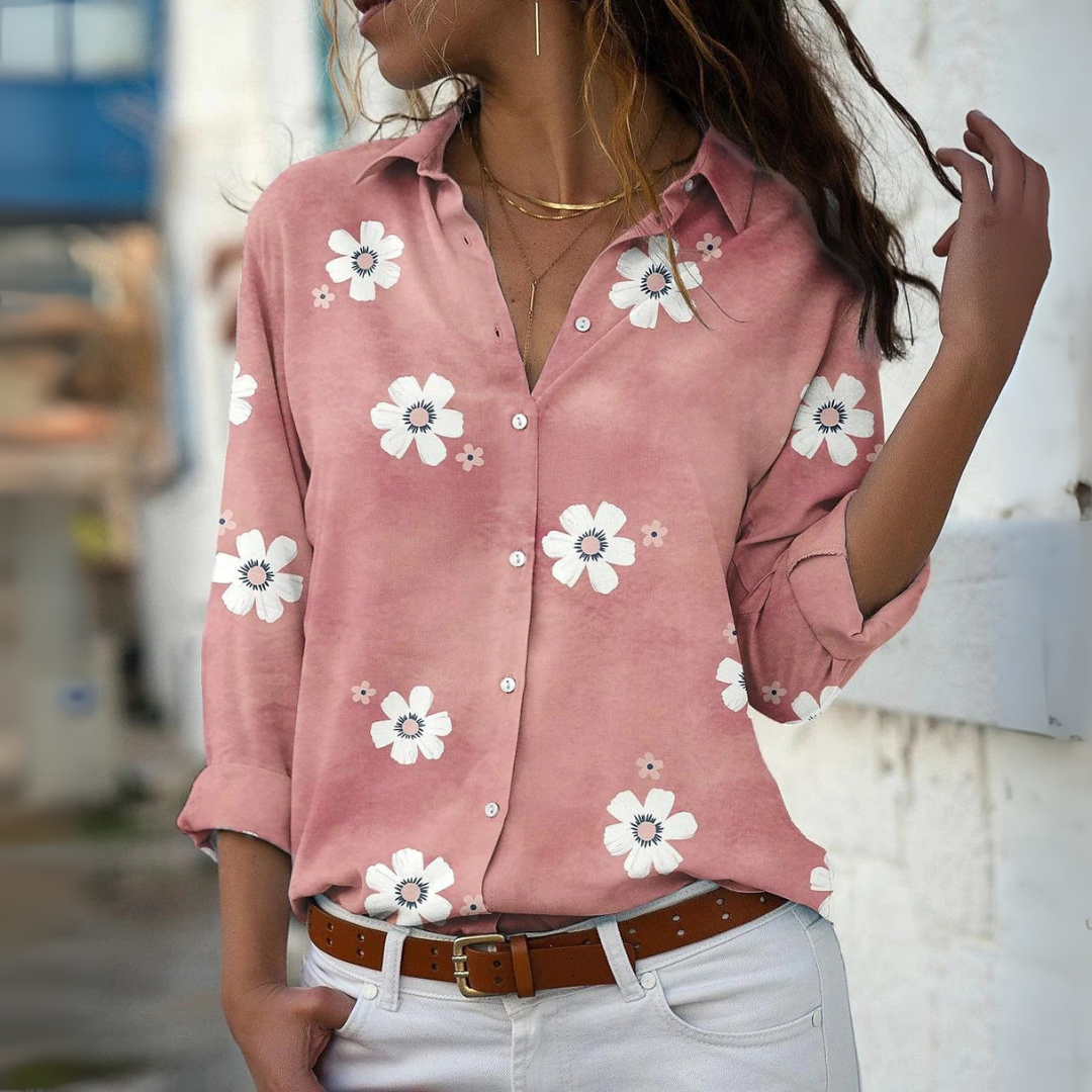ロングスリーブ フラワー サマーシャツ