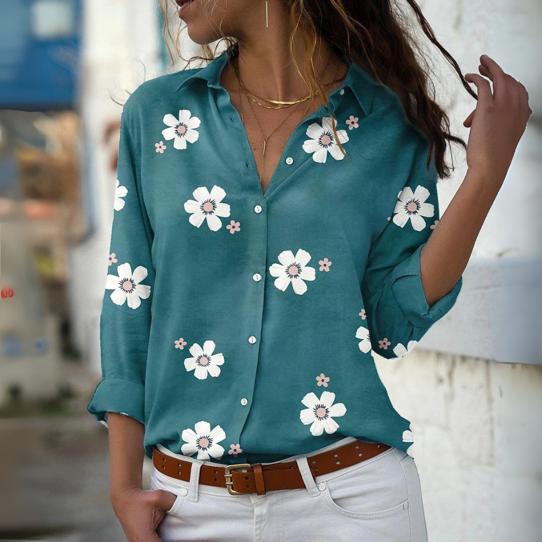 ロングスリーブ フラワー サマーシャツ