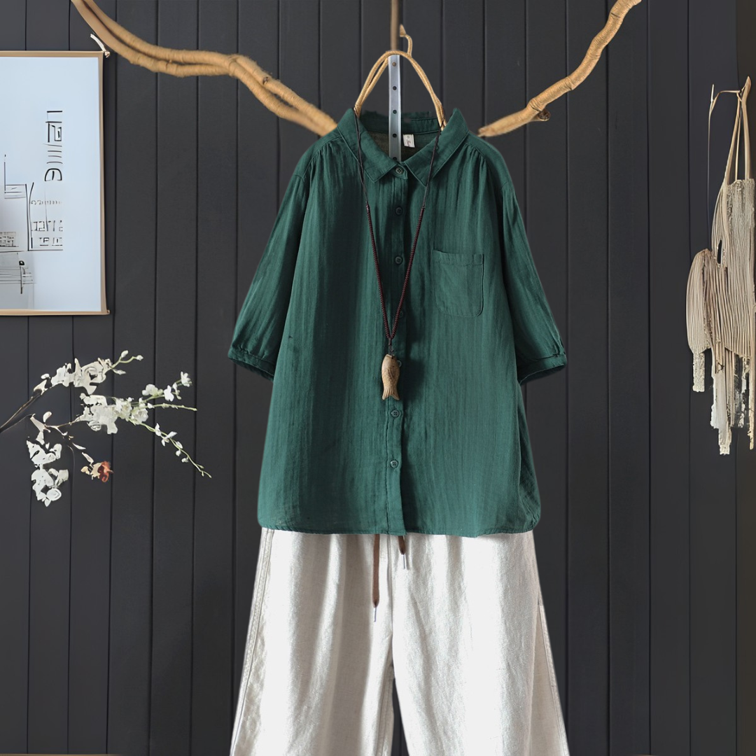 夏のカジュアル襟付きセット