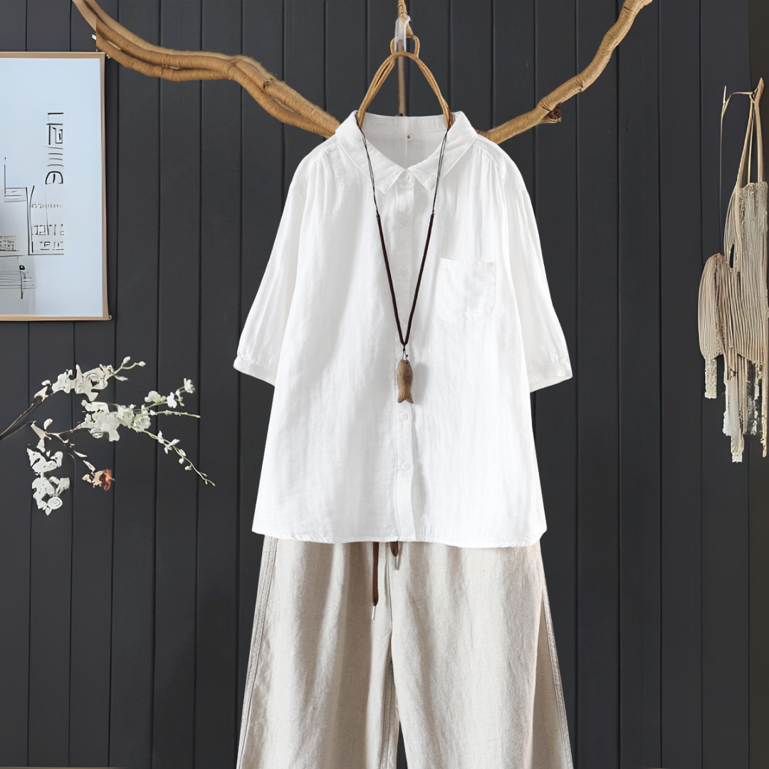 夏のカジュアル襟付きセット