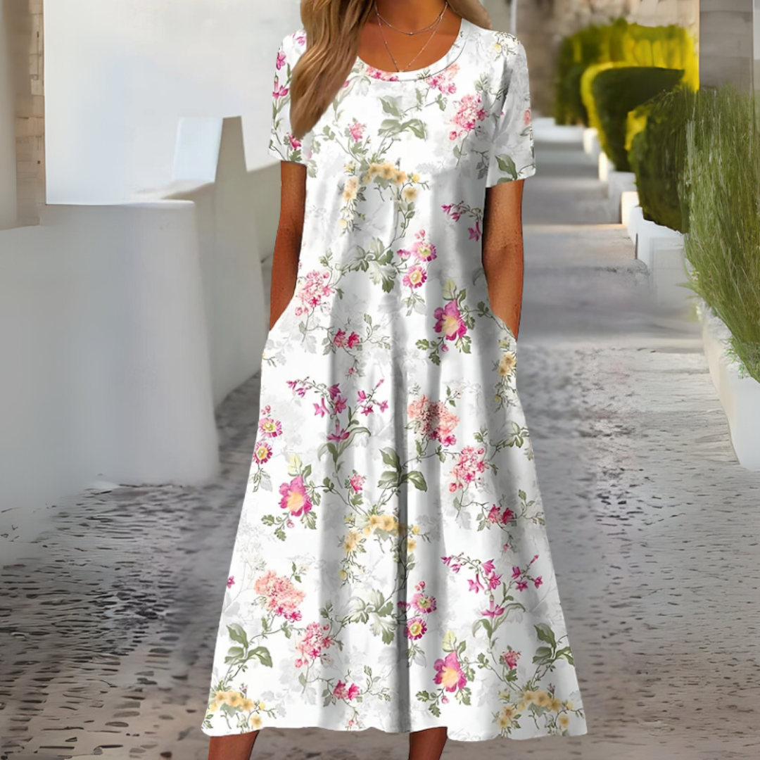 ショートスリーブのフォーマルサマードレス