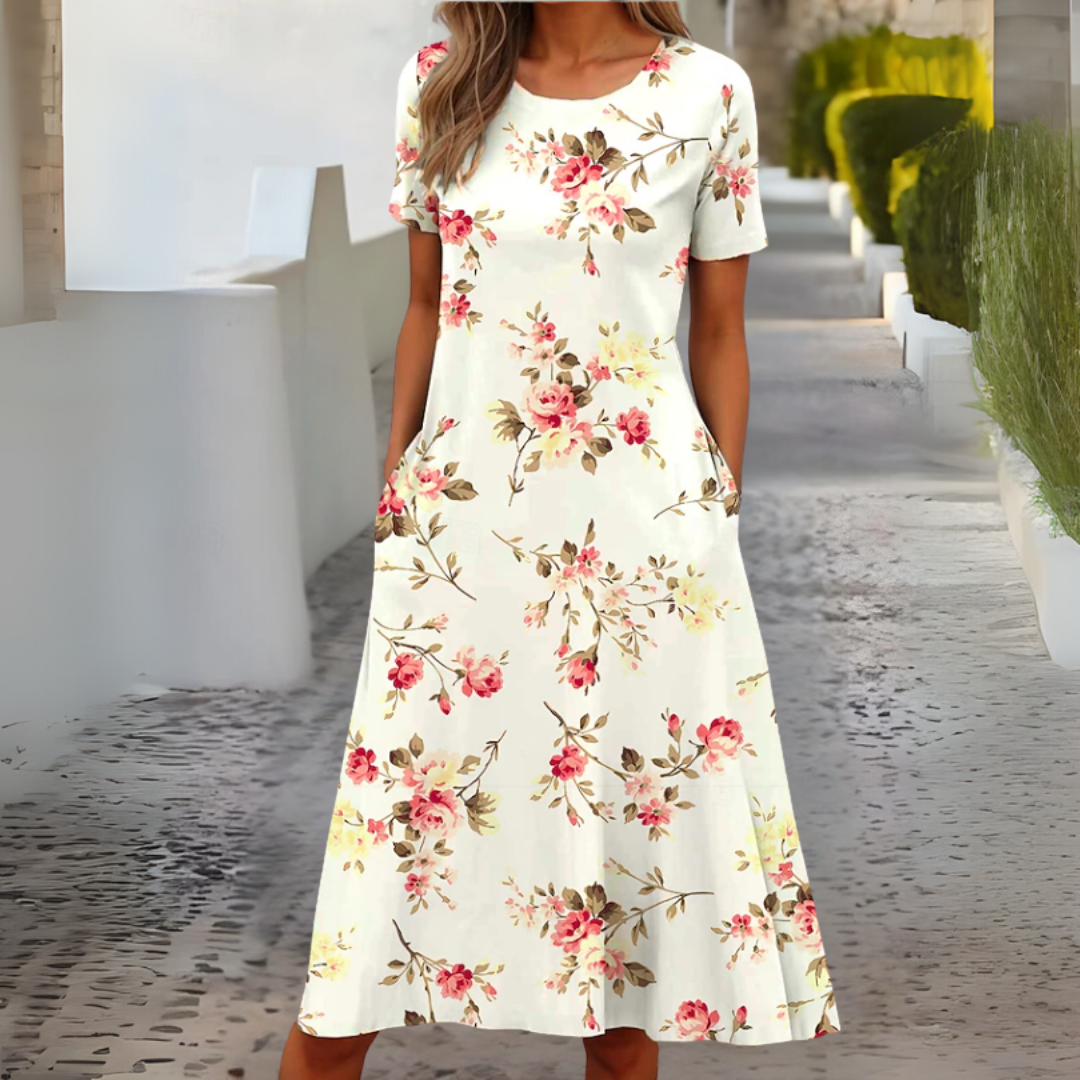 ショートスリーブのフォーマルサマードレス