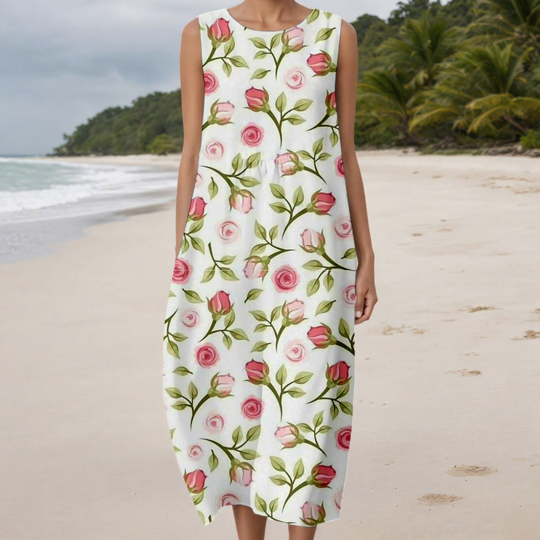 袖なし ユニークプリント ドレス