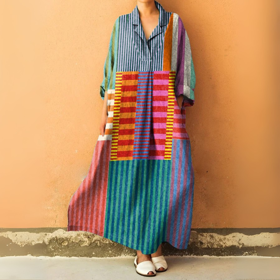 ロングVネックワイドドレス