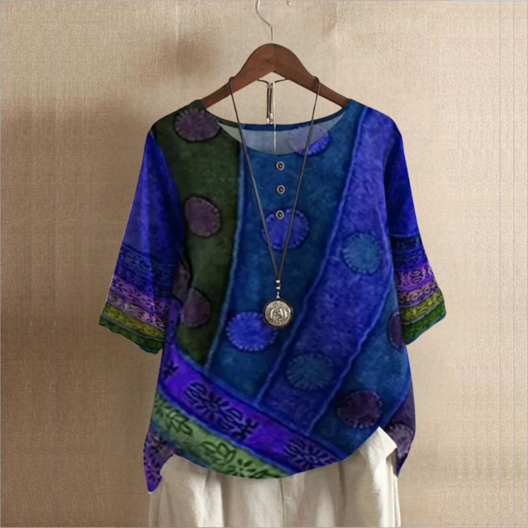 ラウンドネック レトロシャツ