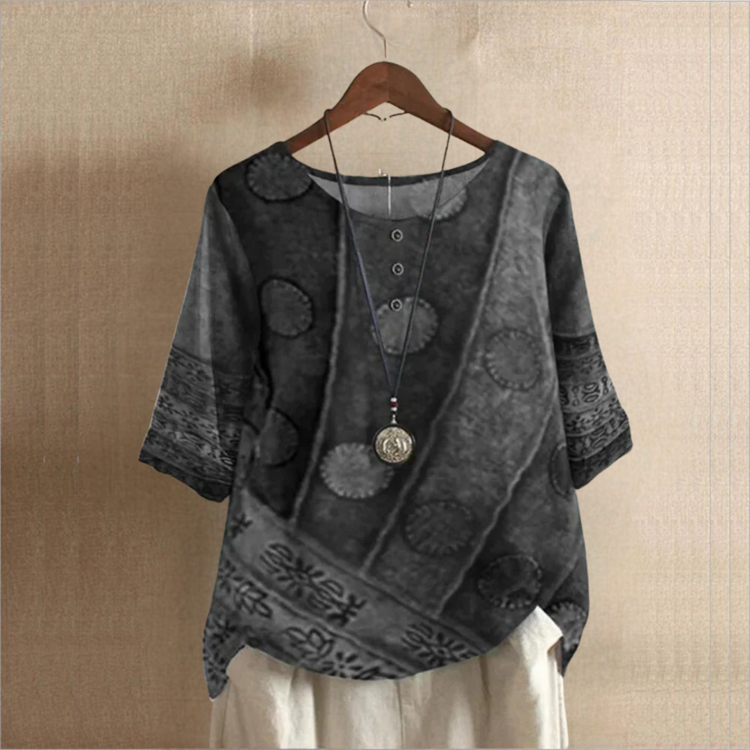 ラウンドネック レトロシャツ