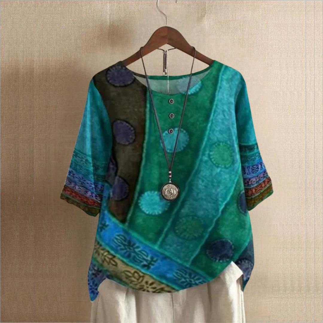 ラウンドネック レトロシャツ