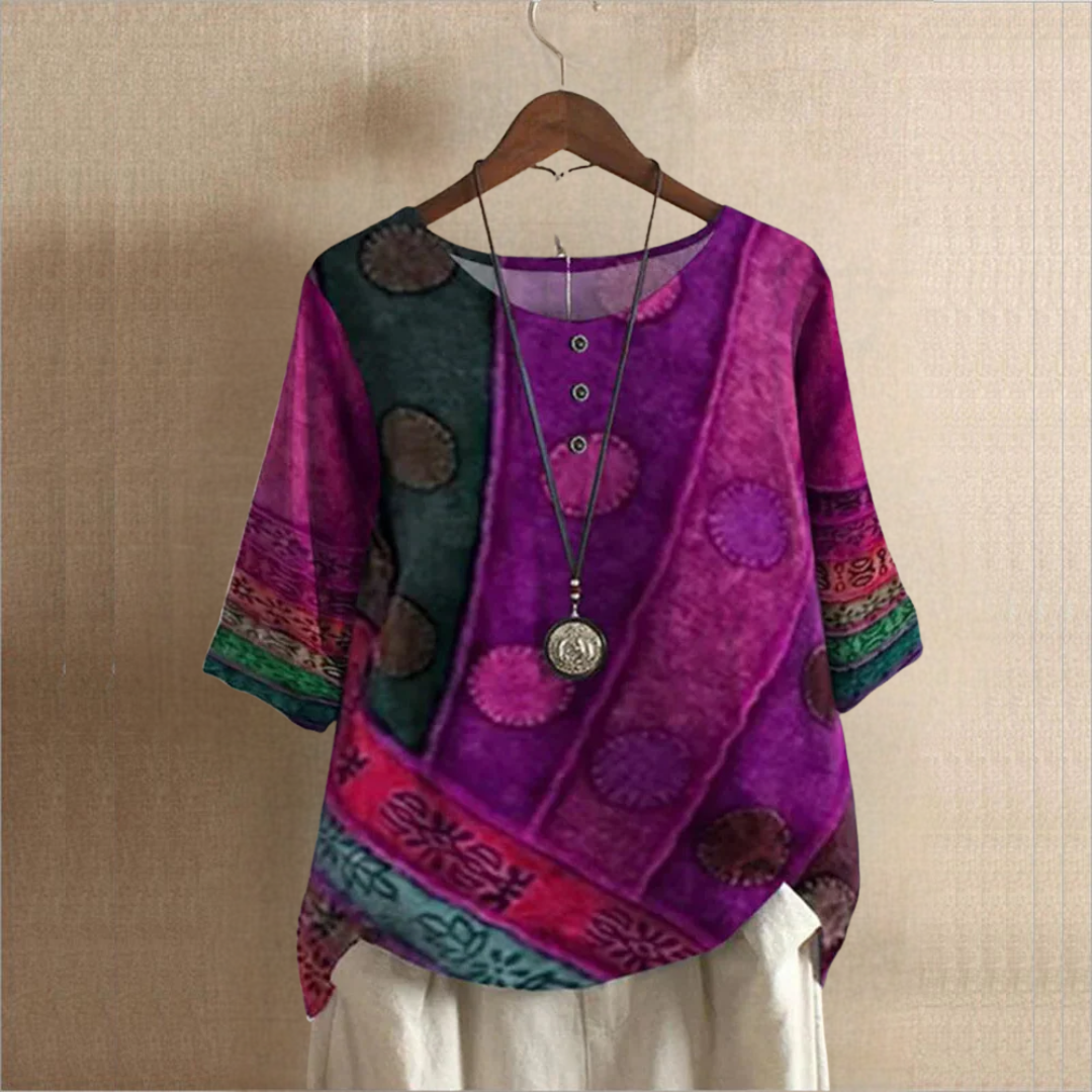 ラウンドネック レトロシャツ