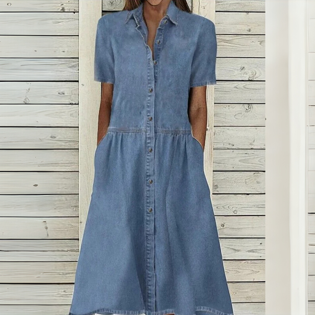 デニム ボタンダウンドレス