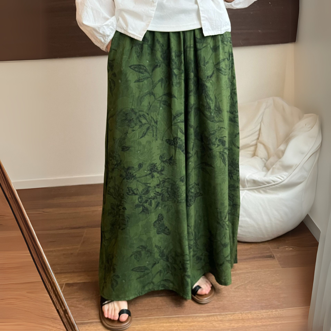 グリーンワイドパンツ