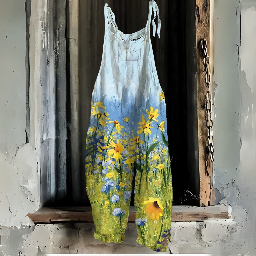 マルチカラーフラワープリントジャンプスーツ