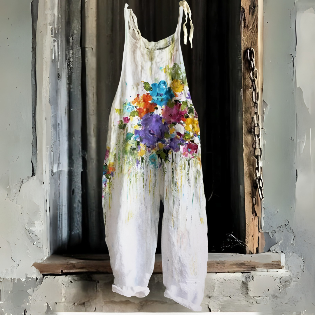 レインボー・レトロプリント・ジャンプスーツ