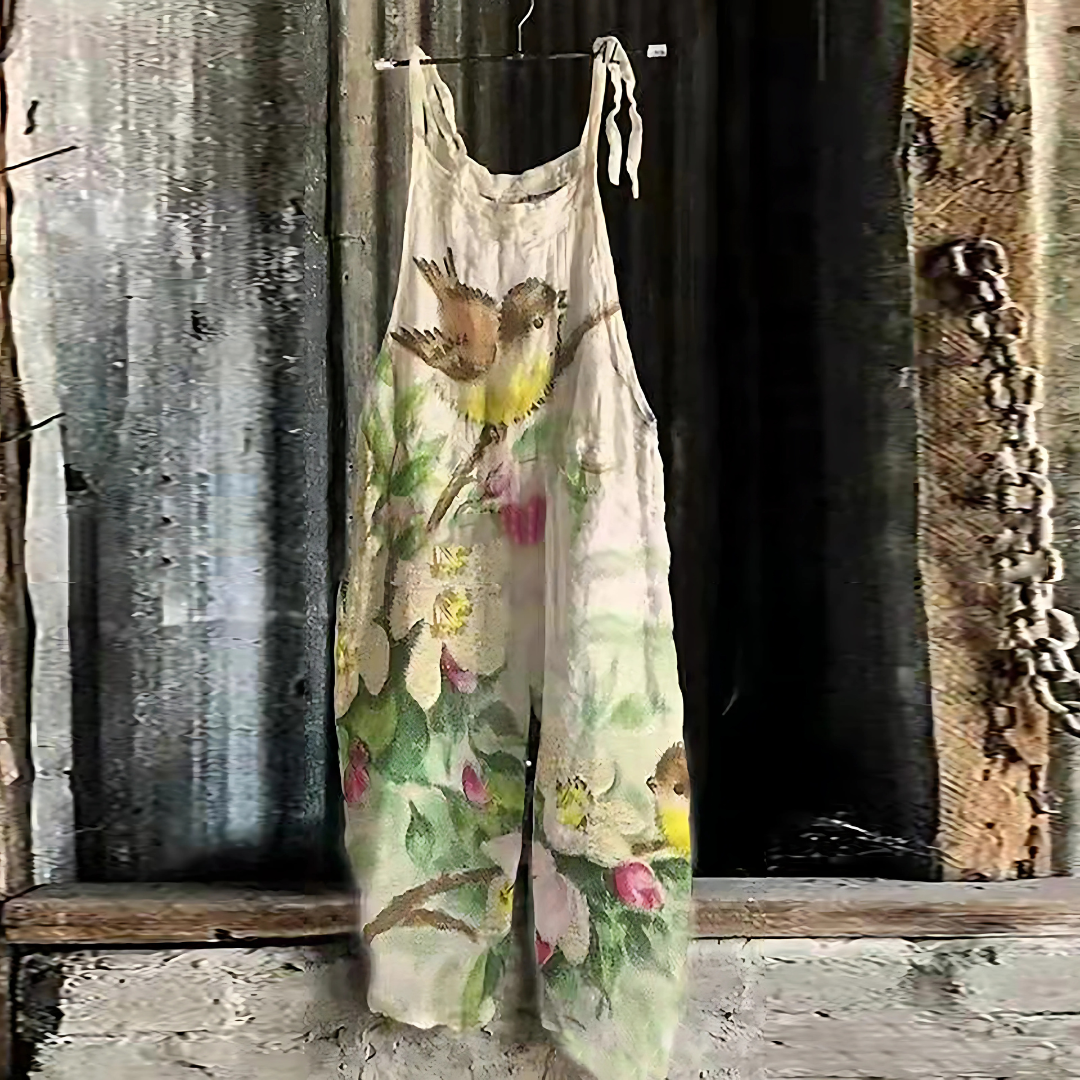 バード・レトロプリント・ジャンプスーツ