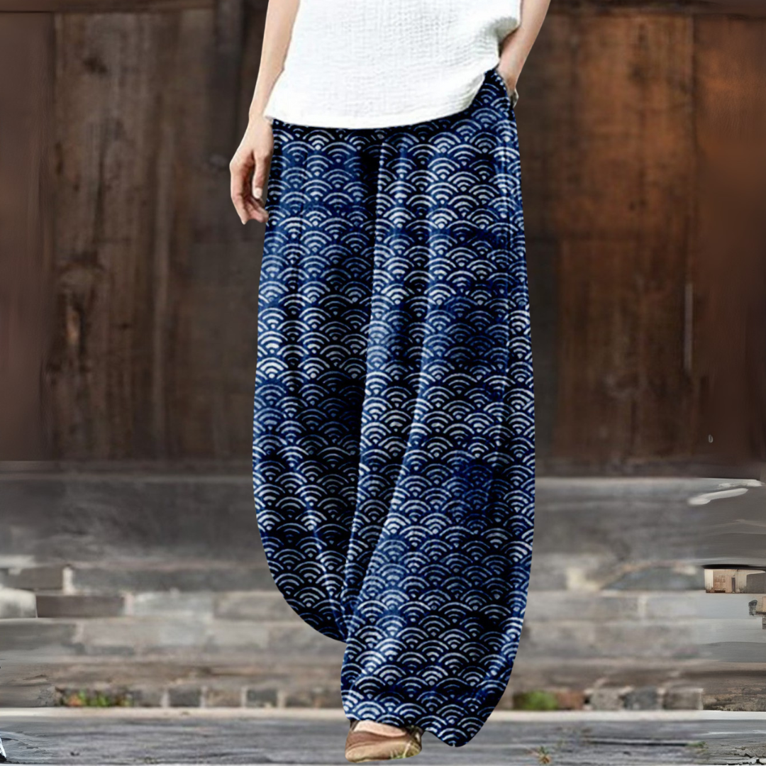 ブルーワイドパンツ