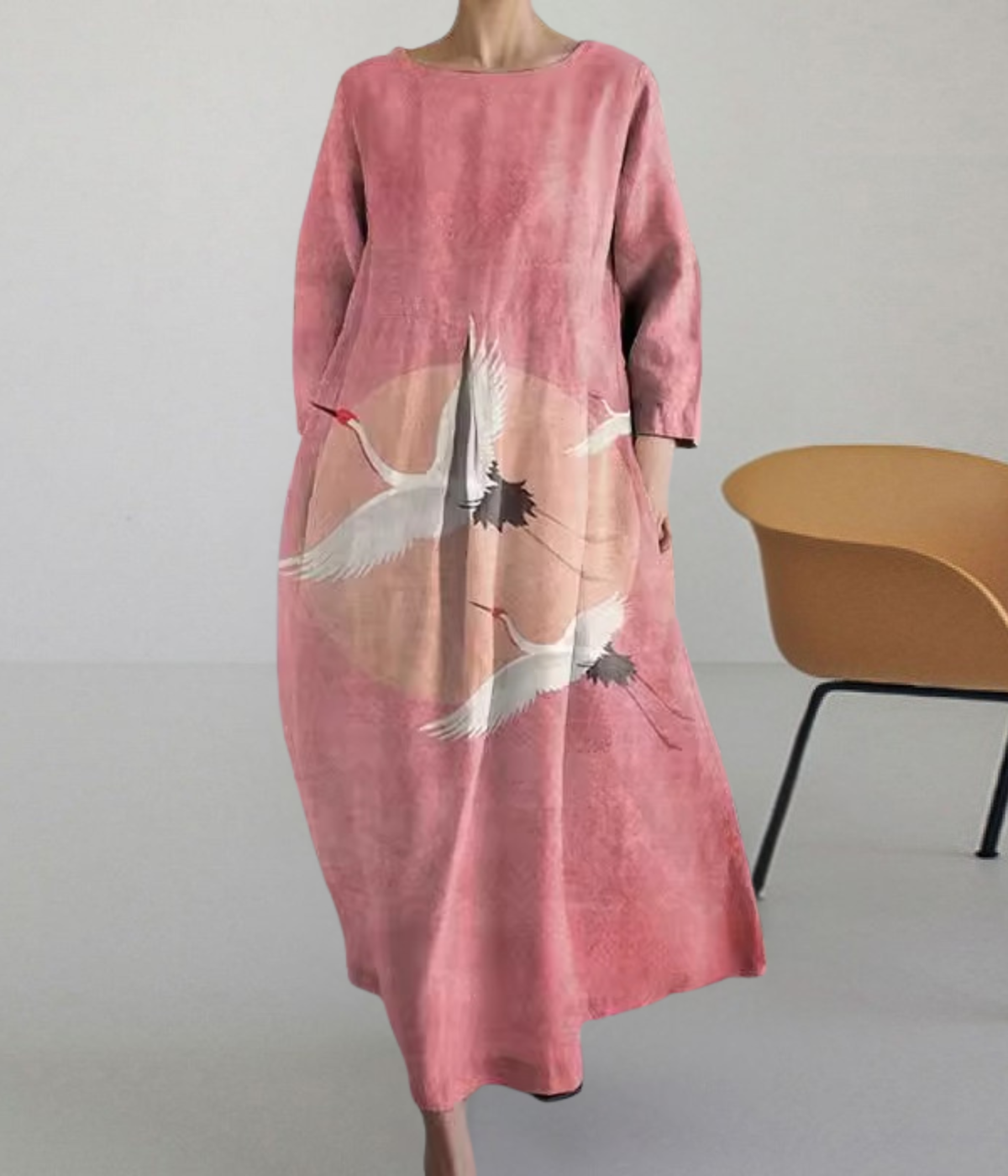 ピンクホライズン・ラウンドネックドレス