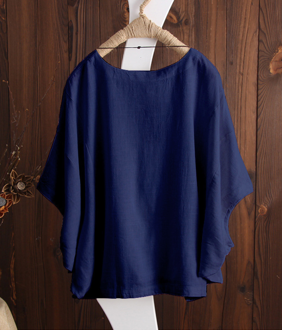 綿麻素材のロングシャツ