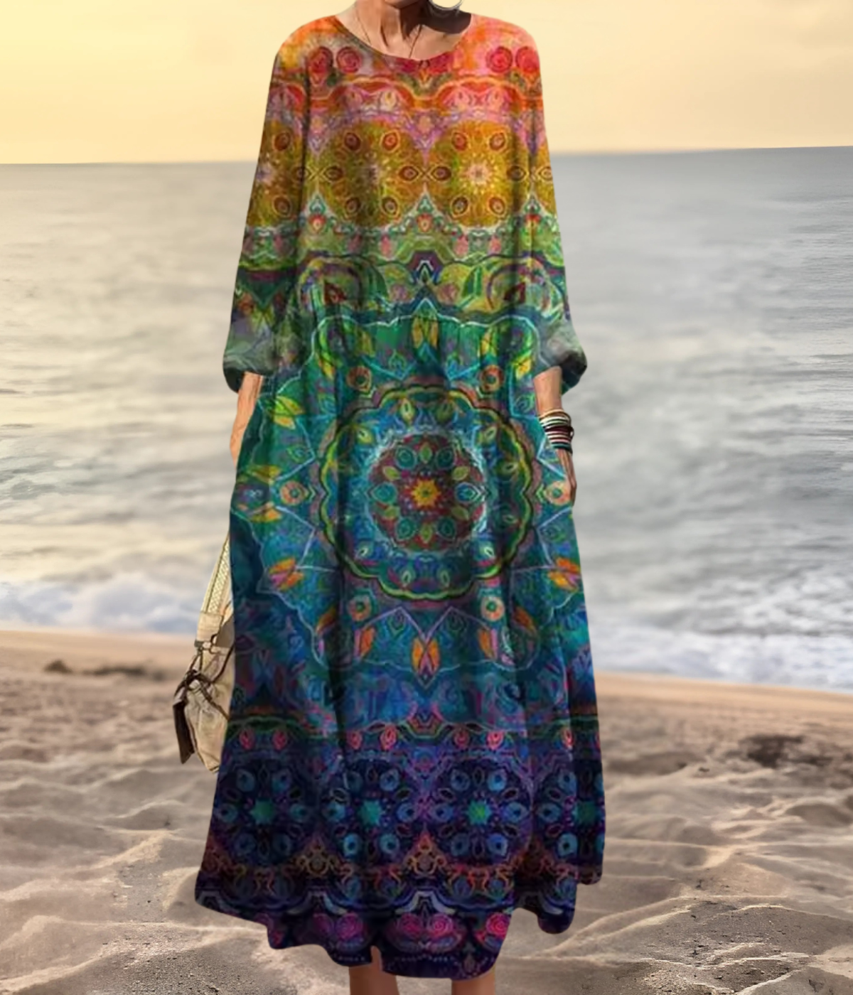 レインボー オーバーサイズ ロングドレス