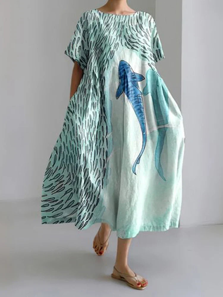 サメ柄のワイドドレス