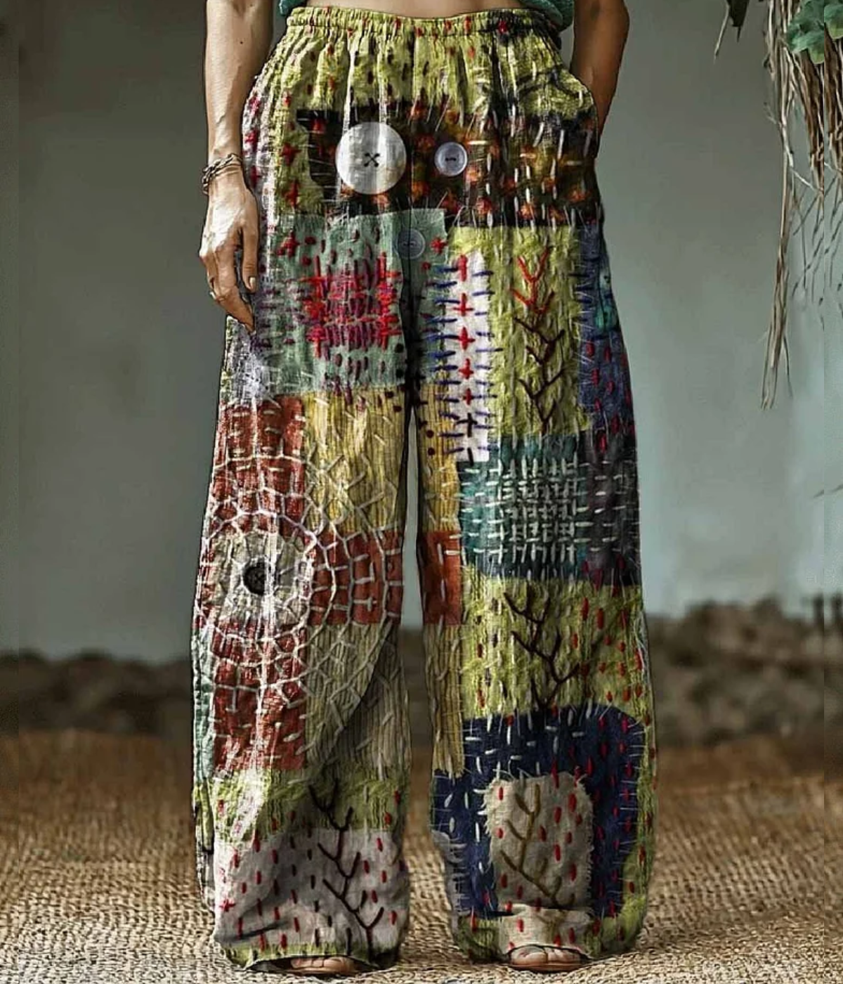 デザート・ヒッピー・アート・プリント・パンツ