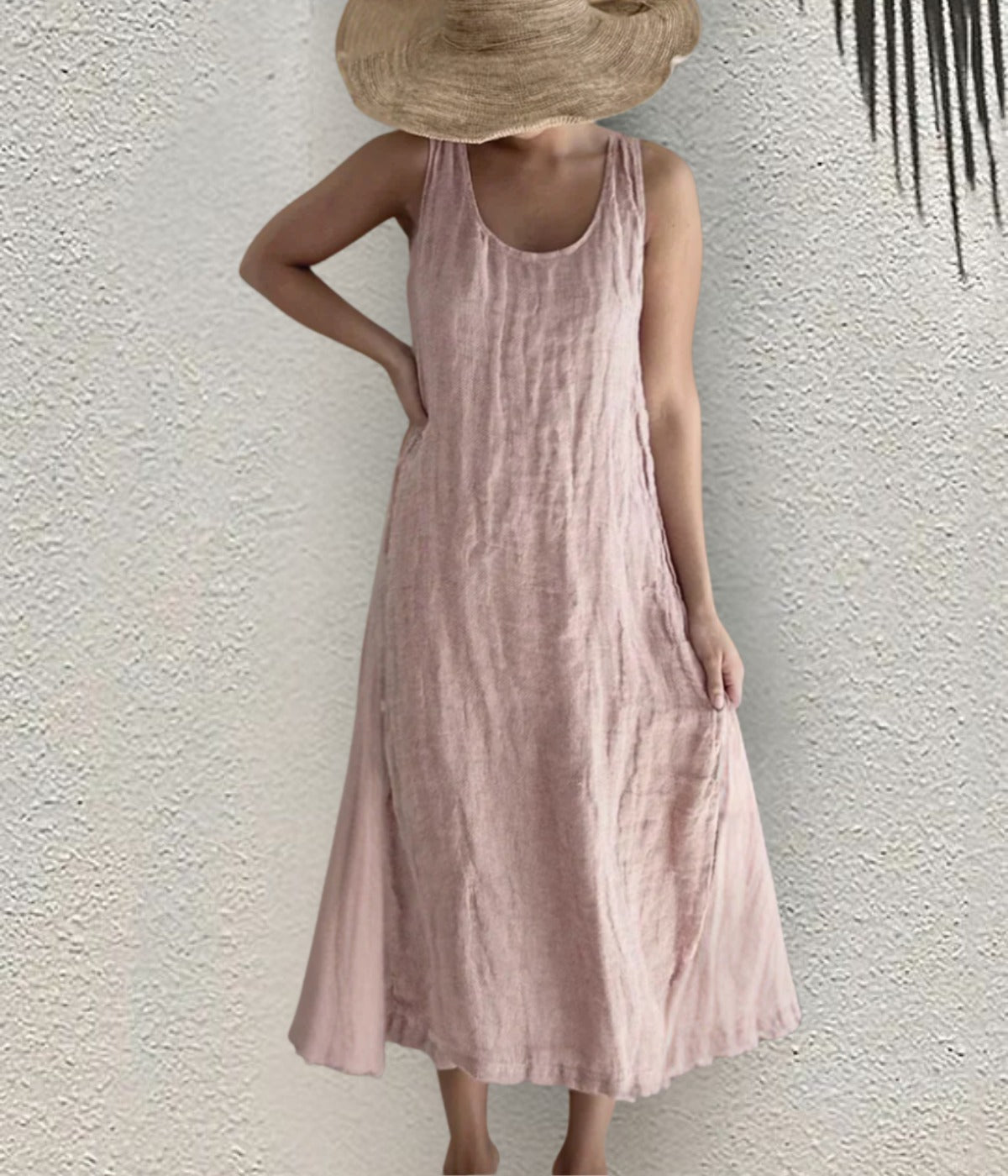ピンクカジュアル・ノースリーブ・ドレス