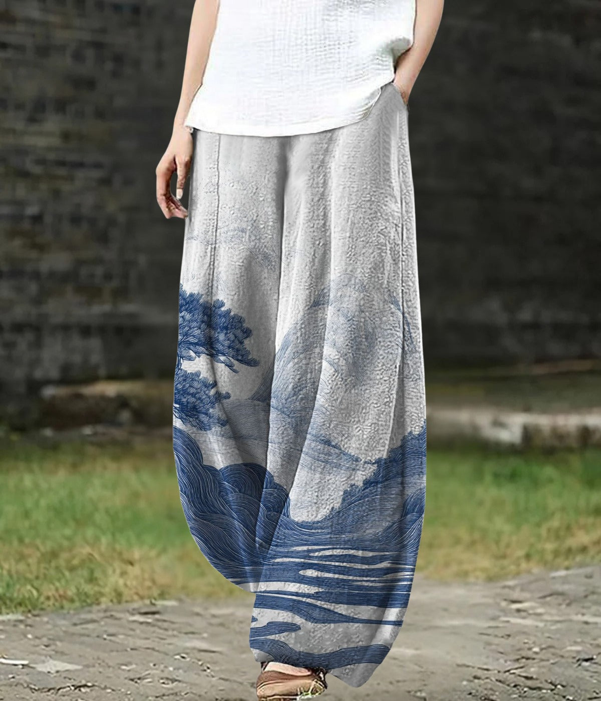 マウンテンワイドレッグアートパンツ