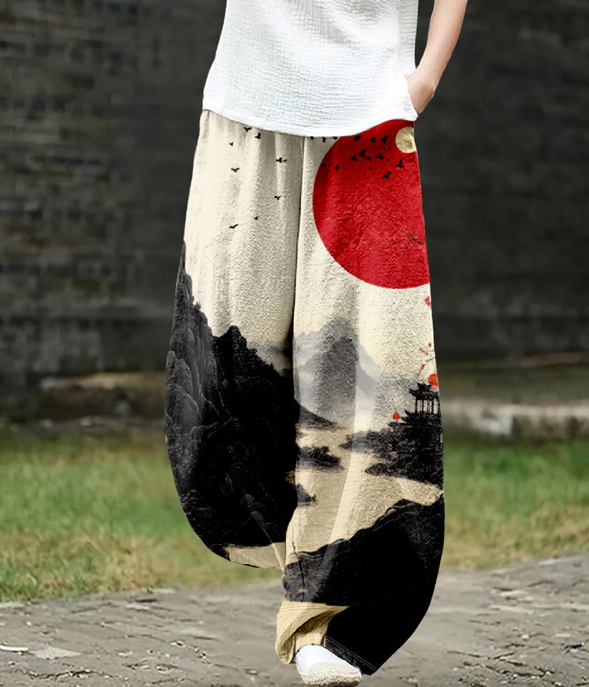 ムーンワイドレッグアートパンツ