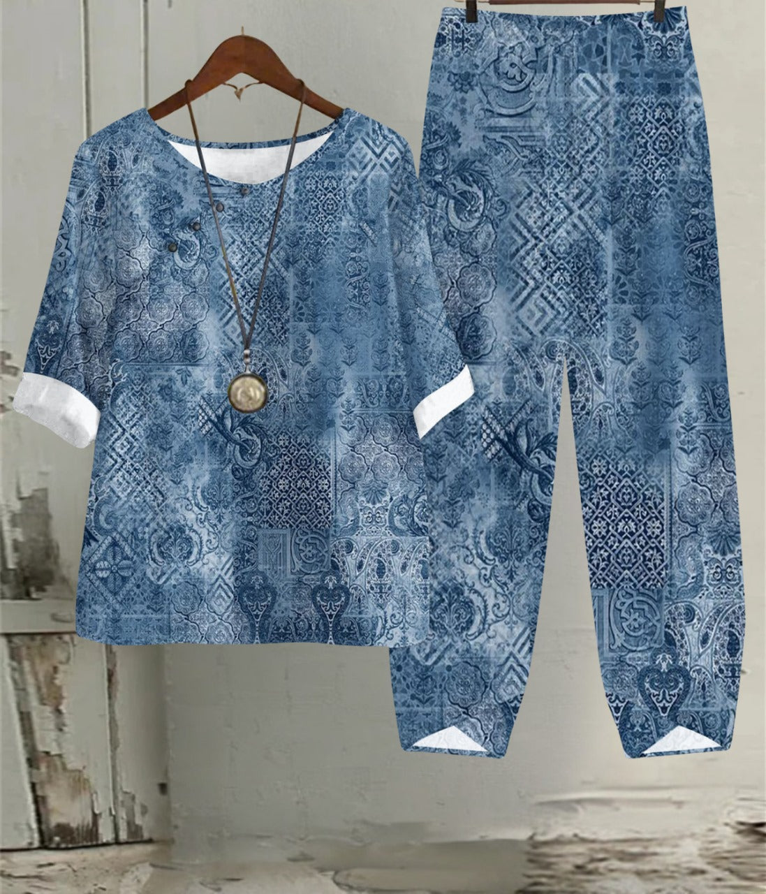 ネイビーブルー春のアートセット